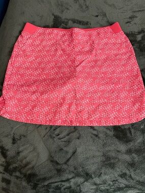 Women's Pink Printed Mini Skirt with Elastic Waistband